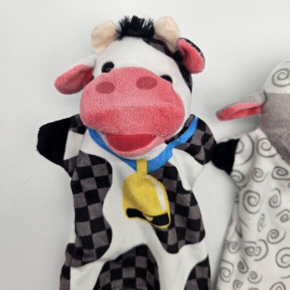 Melissa & Doug Farm Animal Hand Puppets Set Cow Horse Sheep Pig Plush Toy 10" - Picture 3 of 9